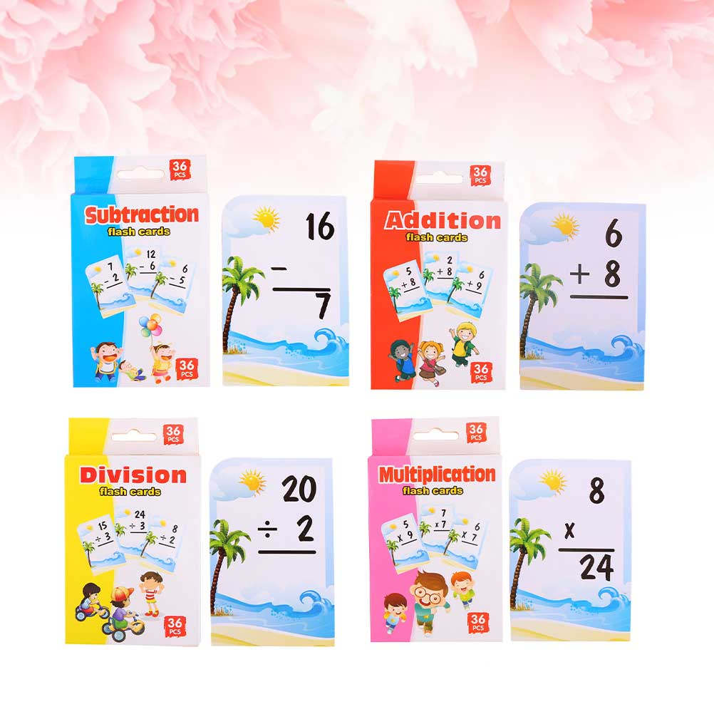 Kids Educational Box - 4 scatole di carte didattiche per