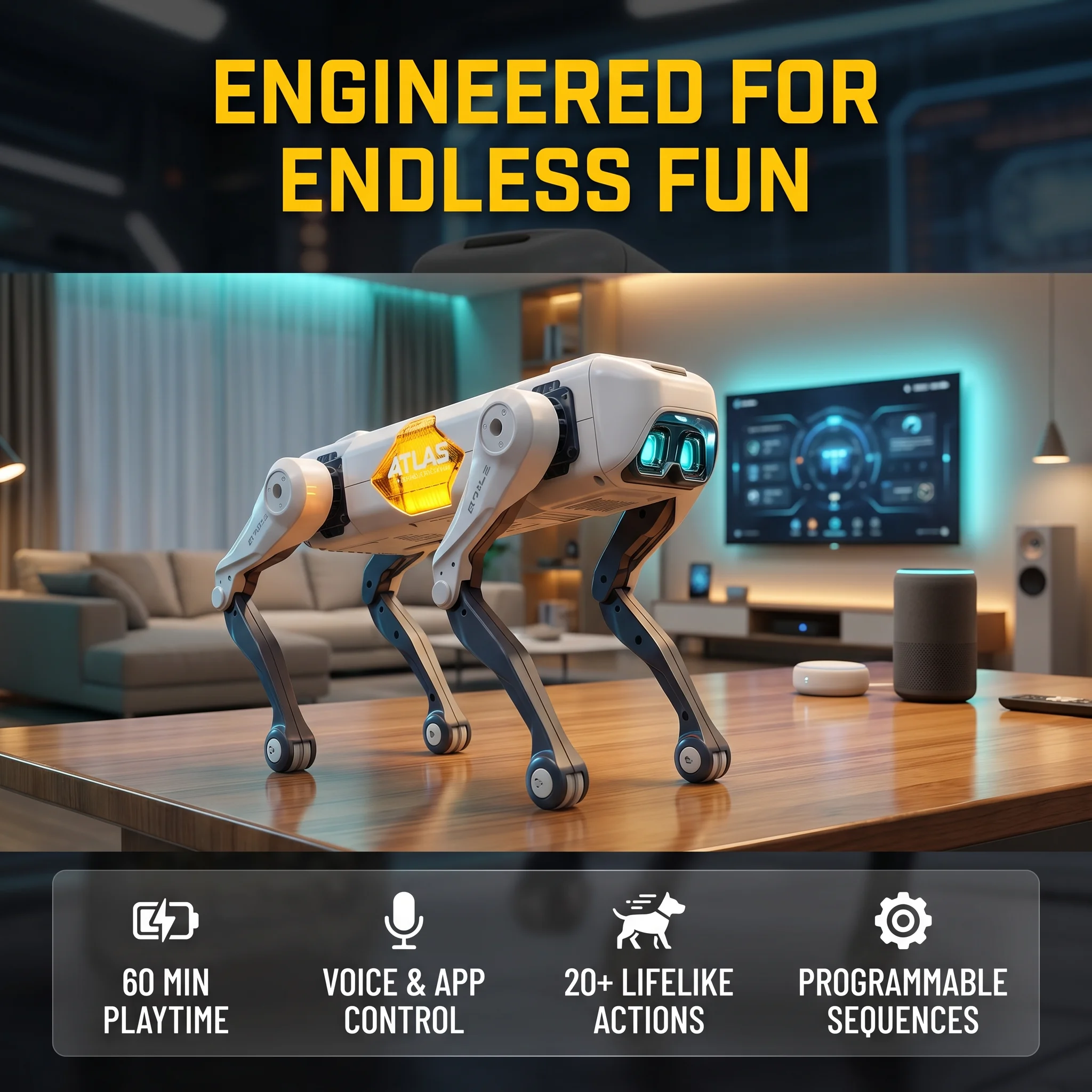 Kids Education Material - Cane Robot Intelligente AI, Controllo Vocale