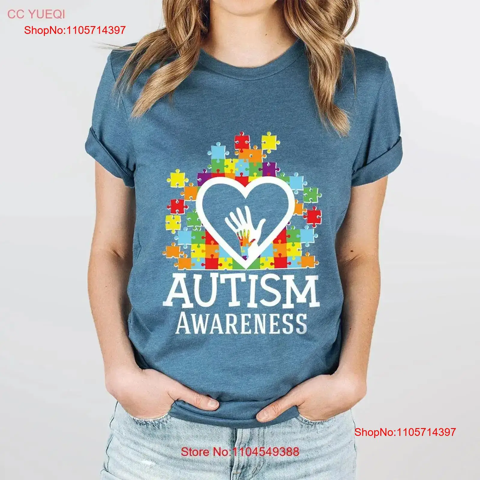 Kids Education Group - Maglietta per la sensibilizzazione sull'autismo, puzzle