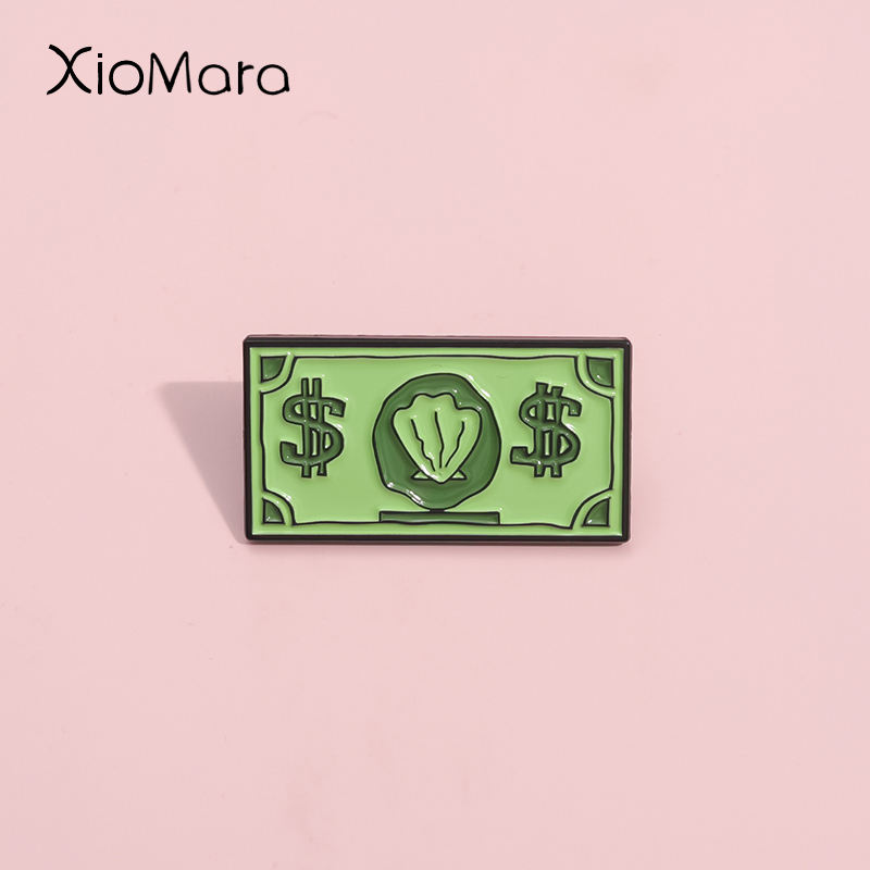 Kids Education Money - Verde USD Simbolo Smalto Pin Ricchezza