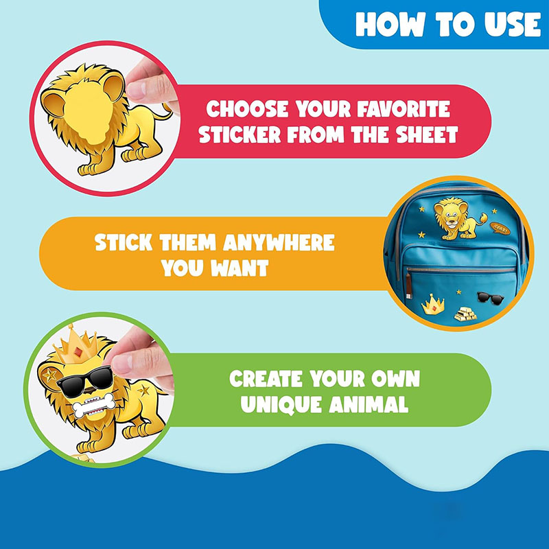 Cartoon Safari animali adesivi - Kids Education Money recensione e prezzo